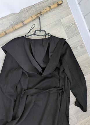 Черный плащ тренч жакет пальто с капюшоном zara4 фото