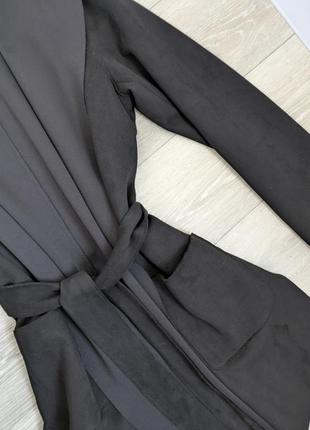 Черный плащ тренч жакет пальто с капюшоном zara7 фото