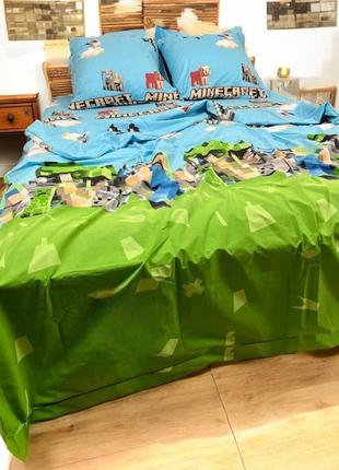 Постельное белье майнкрафт голубой