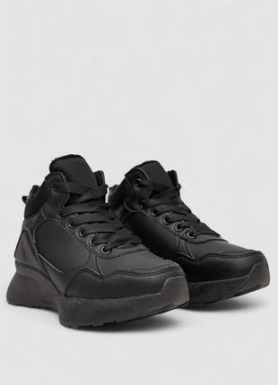 Кросівки жіночі зимові на хутрі, колір чорний, 248rxm21