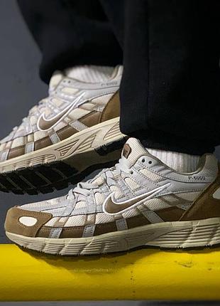 Кроссовки nike p-6000 gortex white/brown✅