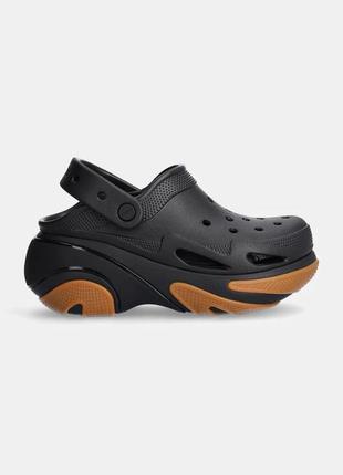 Шлепанцы crocs bubble crush clog женские черные на платформе