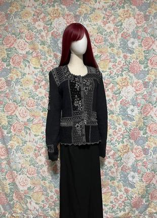 Вінтажний кардиган вовна шовк