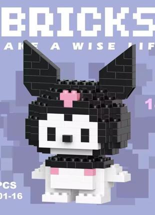 Мини-конструктор лего куроми 151 деталь lego bricks kuromi sanrio my melody hello kitty