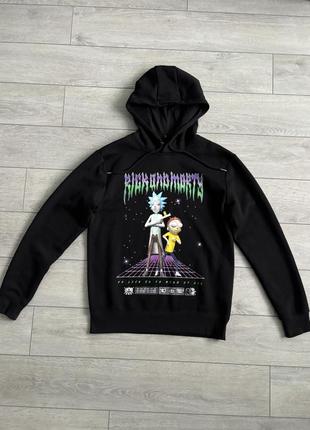 Чорне худі rick & morty merch primark m черная кофта кенгурушка мерч