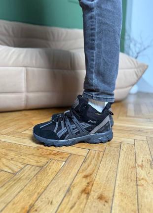 Зимние кроссовки asics gel-sonoma 15-50#x high black grey brown fur