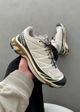 Мужские кроссовки salomon s/lab xt-6 beige/blue/gold