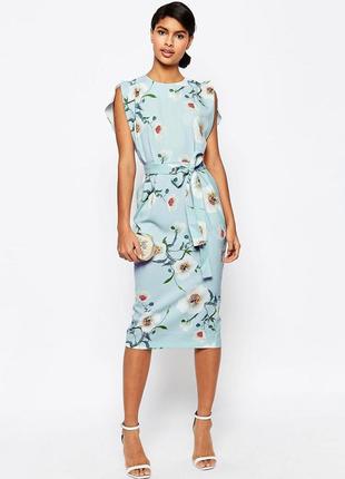 Красивое голубое платье миди asos
