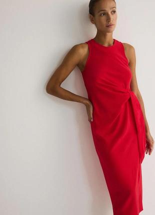 Сукня з завязкою на талії сукня міді reserved zara