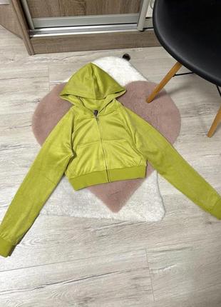 Вкорочена велюрова зіпка від h&m