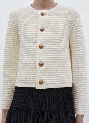 Кремовый кардиган massimo dutti2 фото