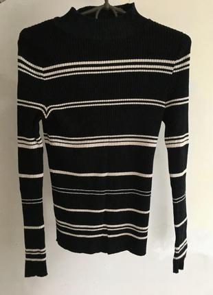 Женский базовый гольф, водолазка,свитер в полоску