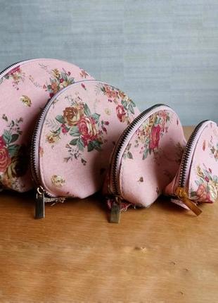 Набір бавовнях косметичок- органайзерів у квіти