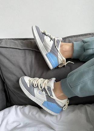 Кроссовки nike sb dunk low disrupt 2 cream grey blue