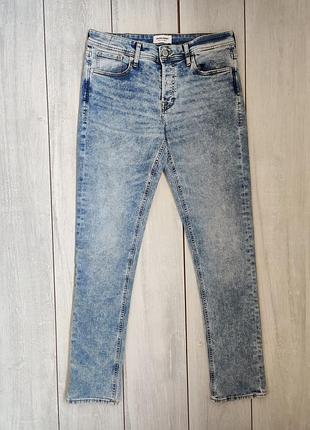 Мужские стрейчевые прямые синие джинсы 31 (32) р пояс 42-43 см