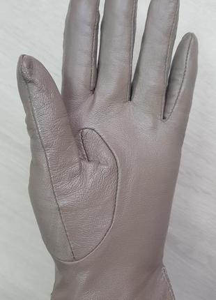 Шкіряні рукавички на підкладці.3 фото