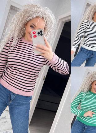 Тонкий свитер в полоску 2