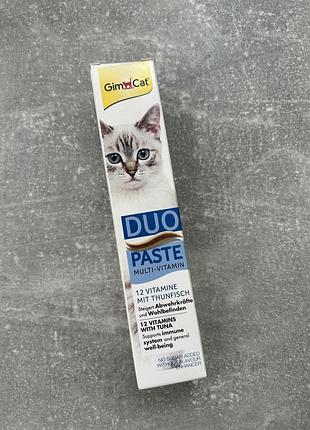 Лакомство для котов gimcat duo paste multi-vitamin 12 vitamins 50 г - тунец