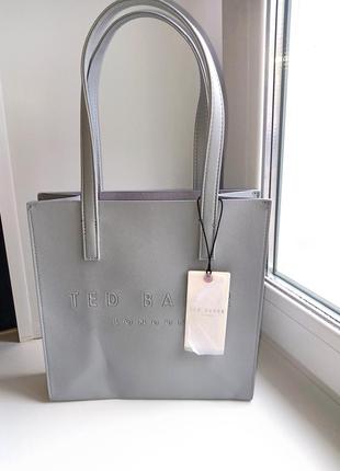 Сумка с ручками ted baker london, новая, серого цвета