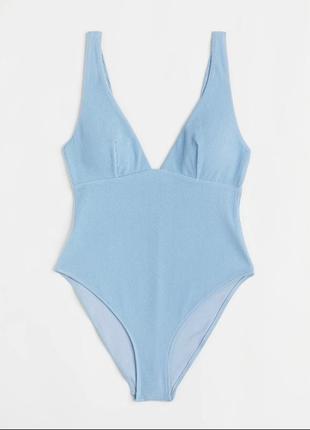H&m текстурированный слитный купальник голубого цвета