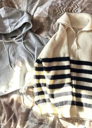 Свитер zara, укороченная толстовка