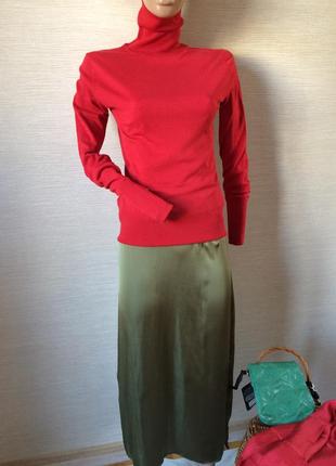 Женская красная водолазка6 фото