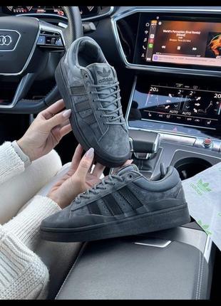 Женские кроссовки adidas originals campus x bad bunny dark grey