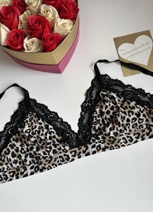 Новый бюстгальтер бралетт в леопардовый принт от h&m 💙💛 сток