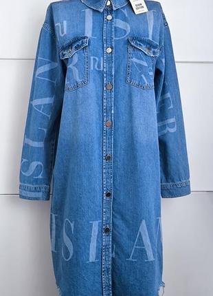 Джинсова сукня river island з написом