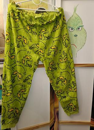 Гринч grinch плюшевые теплые штаны
