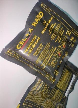 Гемостатический (кровоостанавливающий) бинт celox z-fold rapid hemostatic gauze