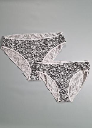 Трусики женские хлопковые слипы в леопардовый принт primark