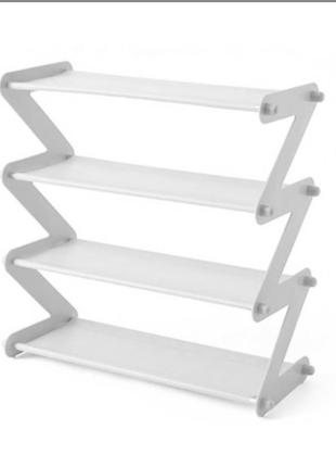 Полиця для взуття органайзер компактний стійка складана shoe rack 8802 зберігання взуття 4 полиці