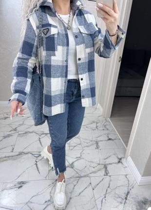 Рубашка oversize в клетку4 фото