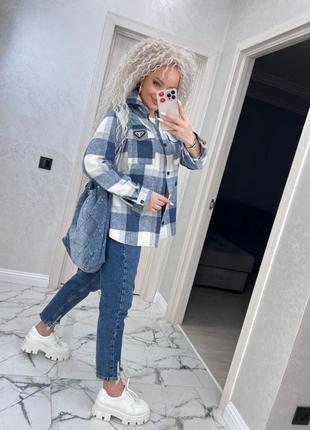 Рубашка oversize в клетку2 фото