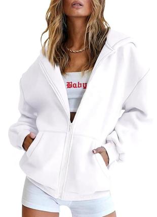 Базовая зепка кофта спортивная на молнии с капюшоном