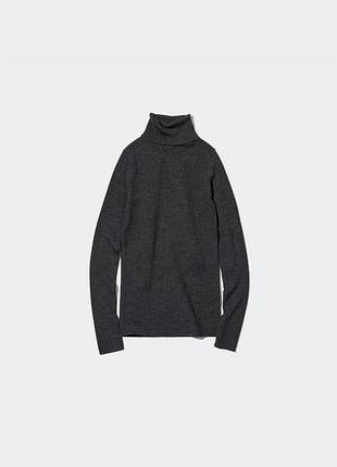 Гольф в рубчик из мериносовой шерсти uniqlo
