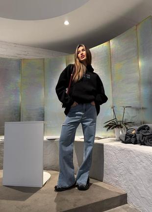 Жіночі світло-блакитні джинси demin з розрізами внизу