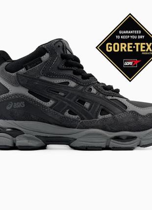 Женские кроссовки asics gel-nyc high gore-tex fur grey black v / smb