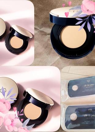Spf 25 тональный крем с эффектом пудры пробник  cle de peau beaute teint poudre – crème éclat