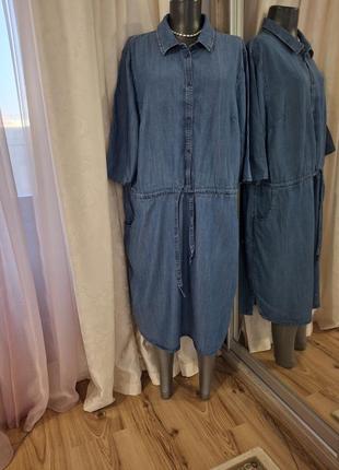 Джинсовое с карманами платье 👗 рубашка