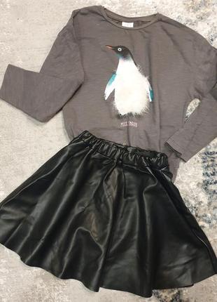 Юбка из экокожи h&m