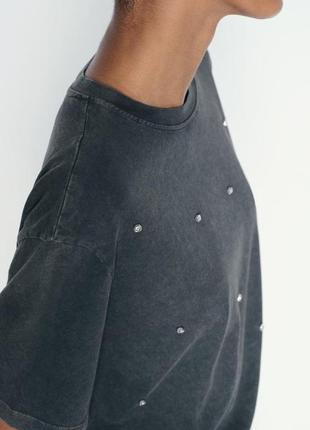 Футболка жіноча з прикрасами зара zara s