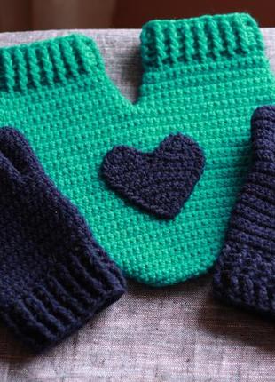 Рукавиці для закоханих з серцем
