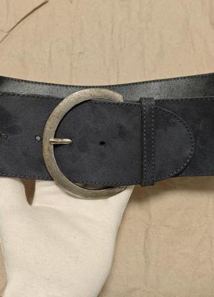 Tom tailor р. 85 широкий кожаный пояс женский серый замшевый ремень