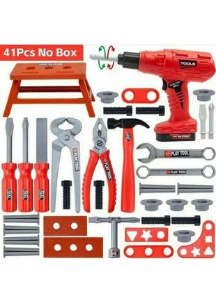 Набор детских инструментов с дрелью, 41 единица. распродаж.