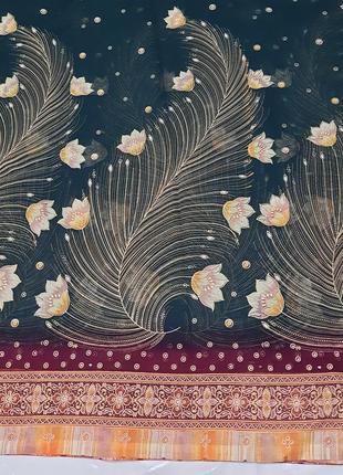 Саре индийское темно-зеленое новое