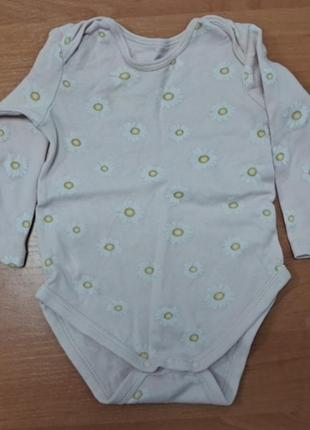 Боди c&amp;a 6-9 месяцев с длинным рукавом для девочки