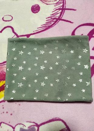 Теплий,флісовий хомут-шарф,манішка в зірочки для дівчинки