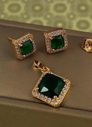 Набор xuping jewelry ромб в ободке из фианитов